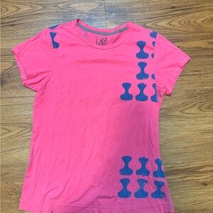 Spyder Hot Pink Short Sleeve T-Shirt with Blue Design